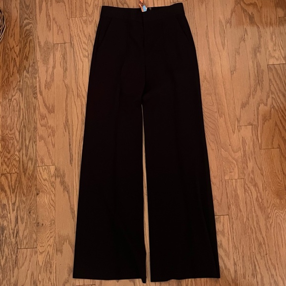 Alice + Olivia Pants - Alice + Olivia Black Wide-Leg Pants High-Waisted